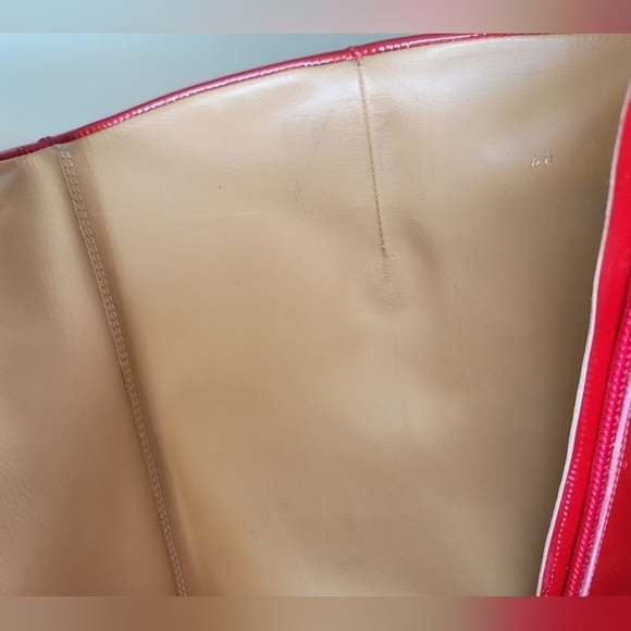 Maison Margiela Patent Leather High Heeled Thigh High Boots Red EU 40 US 7 - Picture 13 of 16